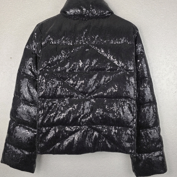 Ciao Milano 1969 CM Black Sequin Puffer Jacket – Size L - Picture 3 of 17